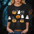 thumbnail image 4 of Godom Women's Halloween Pumpkin Shirts Casual 3/4 Sleeve Ghosts Graphic Tees Round Neck Fall Trendy Clothes, 4 of 6