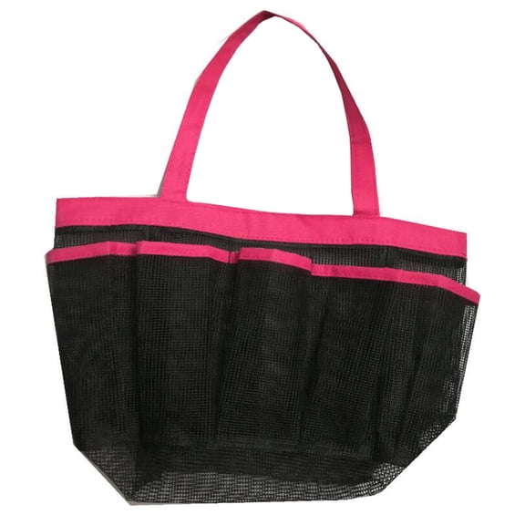 PreAsion Portable Mesh Bathroom Basket Bag Quick Dry Breathable Caddy Shower Tote (Red)