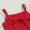 thumbnail image 4 of Girl Summer Sling Vest Solid Color Sleeveless Ribbed Bow Decoration Camisole, 4 of 5