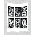 thumbnail image 1 of Celtic Tapestry, Abstract Animal Ornament Pattern in Tribal Style for Tattoo and Culture Design, Wall Hanging for Bedroom Living Room Dorm Decor, 40W X 60L Inches, Black and White, by Ambesonne, 1 of 2