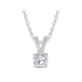 thumbnail image 4 of 4MM Round Cut Lab Created Moissanite Diamond Solitaire Pendant Necklace in 14K White Gold Over Sterling Silver 18" Chain(G-H Color,VVS1 Clarity,0.25 Cttw), 4 of 6