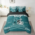 thumbnail image 2 of Manfei Philadelphia Bed in a Bag Full Size,Football City Bed Set,Green Gray Bedding Full Size,Super Cozy Room Decor Reversible,7 Pieces, 2 of 7