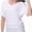 White, variant on Women's V-Neck Dolman Top - Short Sleeve Solid Color Blouse with Side Shirring Detail, Casual Loose Fit T-Shirt