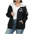 thumbnail image 3 of JTZGDY Yes,I'm still Cold Funny Letters Printed Full Zip up Fleece Hoodie Jackets for Women Fashion Sherpa Lined Plush Thick Warm Oversized Hooded Outwear Sweatshirt with Pockets A#06-Black XXXXXL, 3 of 6