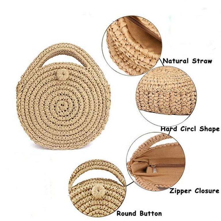 Walmart Women's Round Straw Woven Shoulder Purse - Summer Walmart Women's Round Straw Woven Shoulder Purse - Summer