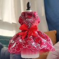 thumbnail image 3 of Elegante vestido de novia con lazo para perro, vestido de princesa para cachorro, diseño de lujo bordado con flores, ropa para perros pequeños, fiesta de graduación, 3 of 5