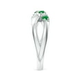thumbnail image 3 of Angara Natural 0.25 Ct. Emerald with Diamond Classic Ring in 14K White Gold for Women (Ring Size: 11.5), 3 of 9