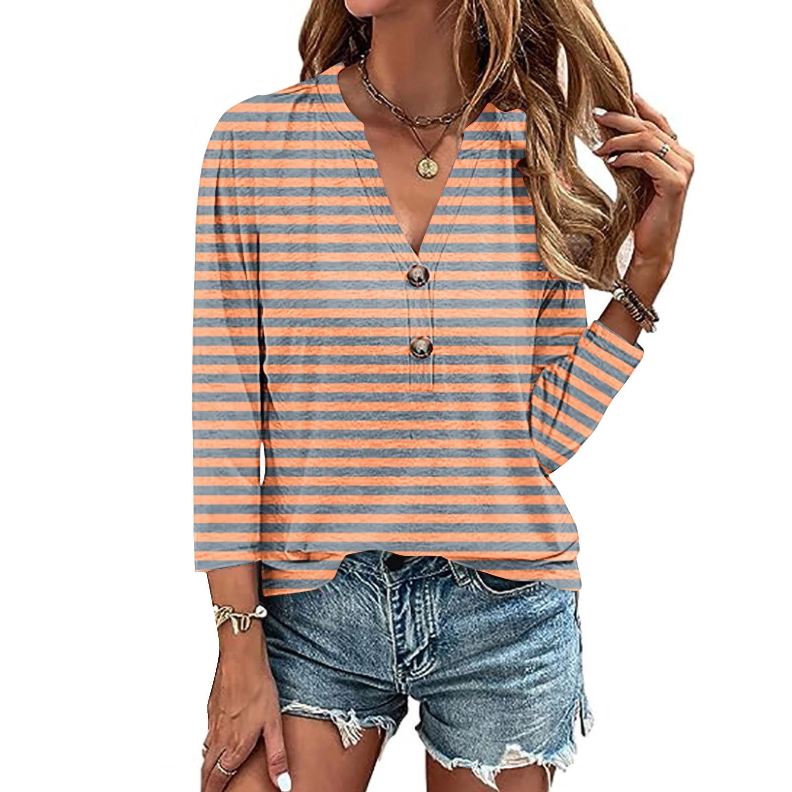 Chemise Henley Femme Duluth Trading – Manches Longues Thermique Rayée Bordeaux Taille L