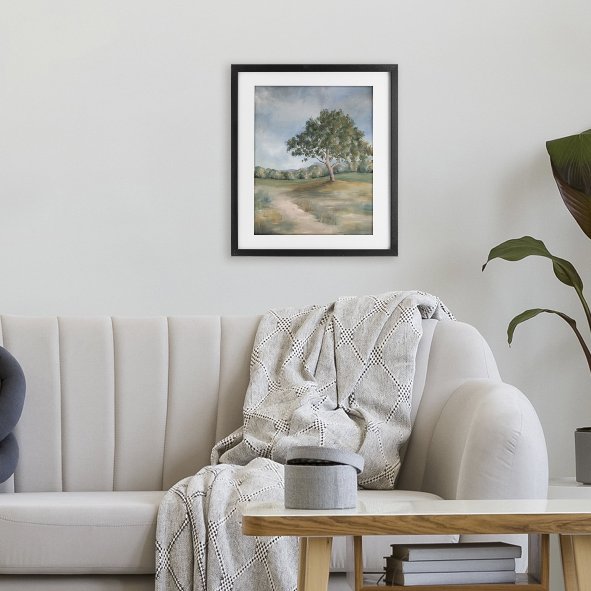 Countryside Tree Scenery Black Framed Print Under Glass, design by Leah Noel Art