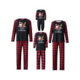 thumbnail image 1 of Matching Family Christmas Pajamas Set, Santa Elk Print Long Sleeve Letters Print T-shirt with Plaid Pants, 1 of 7