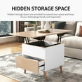 thumbnail image 4 of Modern Lift-Top Coffee Table with Hidden Storage, Extensible Side Table, Oak & White, Ideal for Small Living Rooms, Multifunctional Furniture, 4 of 8