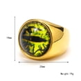 thumbnail image 2 of PAMTIER Unisex Stainless Steel Personality Vintage Punk Round Cut Eye of God Bloody Yellow Gemstone Ring Hip Hop All Seeing Eye Band Size 8, 2 of 5