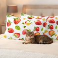 thumbnail image 3 of Outdoor Pillow Covers Red Strawberry Green Leaves Seamless Waterproof Pillow Cases 20x12 Set of 2, Farm Fruit Harvest Throw Pillow Cover Pillowcase for Patio Balcony Couch Garden, 3 of 9