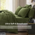 thumbnail image 5 of Queen Comforter Set - Pre-Washed Queen Size Bed in a Bag 7 Pieces, Down Alternative Bedding Sets with Comforters, Sheets Set, Pillowcases & Shams - Olive Green, 5 of 7