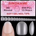 thumbnail image 1 of Gel transparente para uñas SINOKAME, extracorto y redondo, sin lima, 600 unidades, 1 of 8