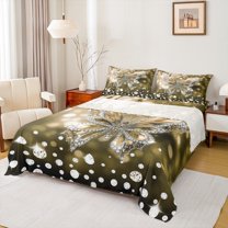 jejeloiu Chic Butterfly Bed Sheets,Diamond Moth King Sheets,Yellow Sliver Sheet Set For Girls Kids,Luxury Bedroom Decor,4-Piece