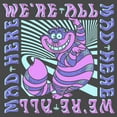 thumbnail image 2 of Junior's Alice in Wonderland We're All Mad Here Trippy Racerback Tank Top Charcoal Large, 2 of 4
