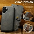 thumbnail image 6 of for iPhone 17 Case Detachable 2 in 1 Wallet Case with RFID Blocking Card Holder, 2 in 1 Removable PU Leather Flip Folio Kickstand Magnetic Clasp Shockproof Phone Cover,Gray, 6 of 8