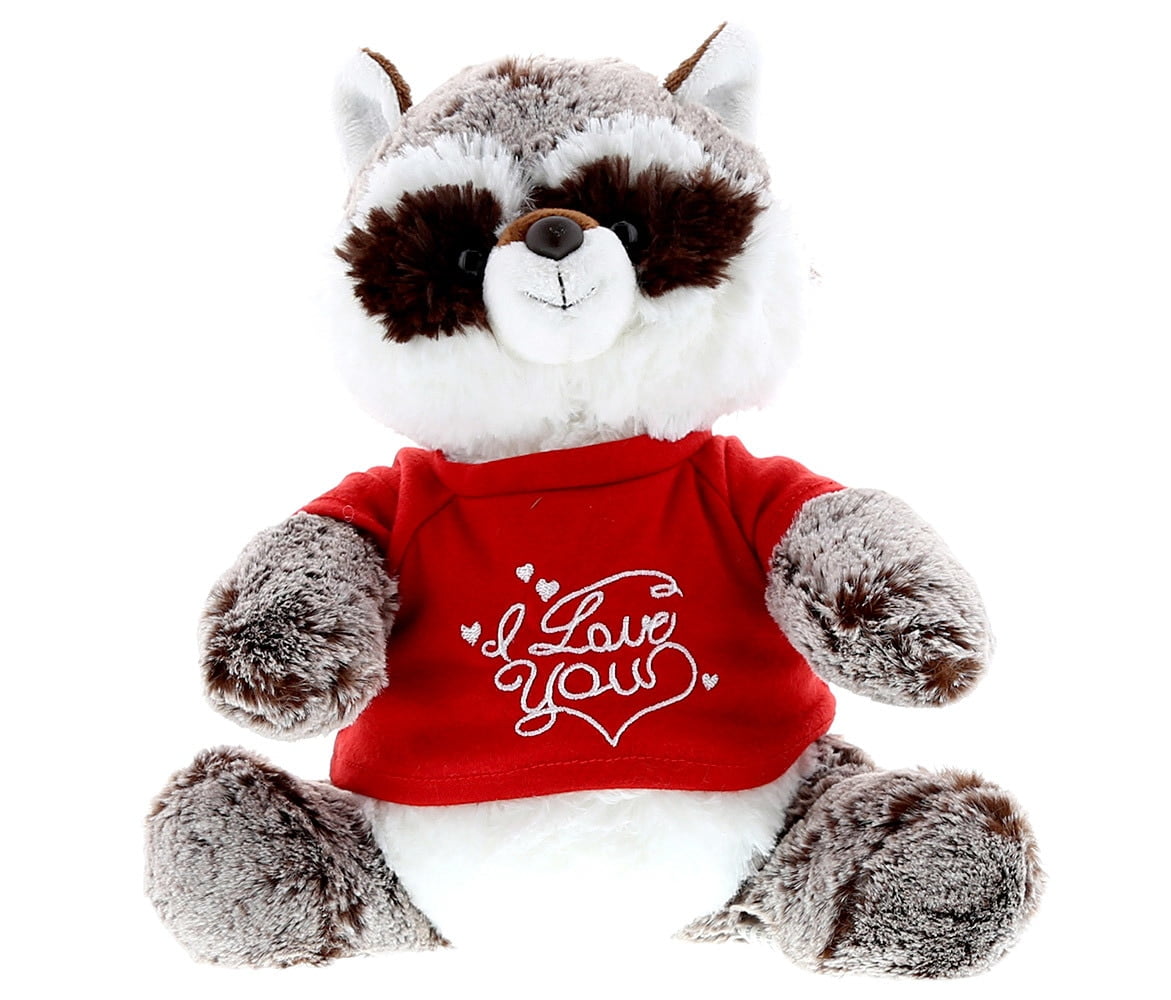 valentines day raccoon stuffed animal