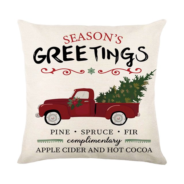 HEVIRGO Christmas Pillowcase Decorative Comfortable Washable Protective Hidden Zipper Throw Pillow Cover Home Decor for Office