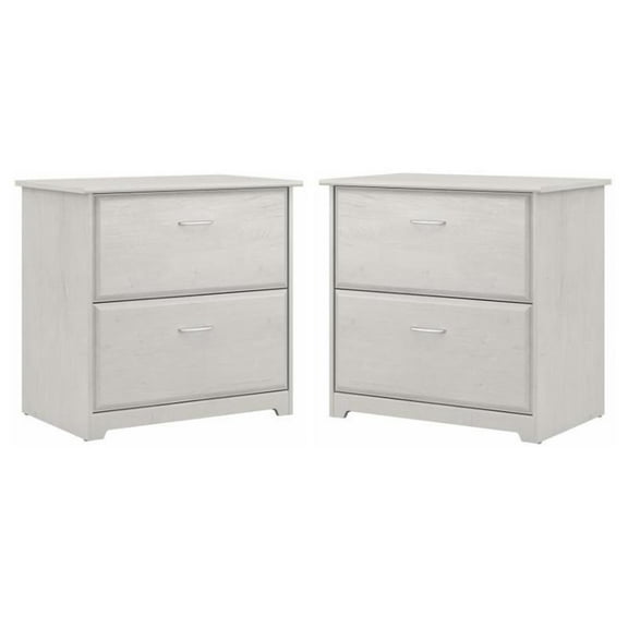 Home Square 2 Piece Engineered Wood Filing Cabinet Set in Linen White Oak