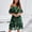 Black Green, variant on Women's Floral Print Cold-Shoulder Chiffon Mini Dress – Ruffle Sleeve Boho Summer Beach Vacation Sweet Everyday Wear Black,M