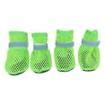 thumbnail image 2 of Dog Summer Boots, 4-Pack Breathable Mesh Dog Shoes with Anti-Slip Soft Rubber Sole, Reflective Adjustable Paw Protectors, Green, XL, 2 of 8