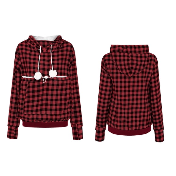 Womens Hoodie with Pet Pouch Dog Carrier Hoodie Long Sleeve Large Pocket Oversized Hoodie Fall Winter Clothes