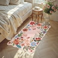 thumbnail image 3 of Moynesa 2'x3' Floral Rugs for Entryway, Scalloped Washable Kitchen Rugs Ultra-Thin Soft, Non Slip Indoor Door Mat Stain Resistant Boho Small Rug Low-Pile Throw Rug for Bathroom Bedroom, Light Pink, 3 of 10