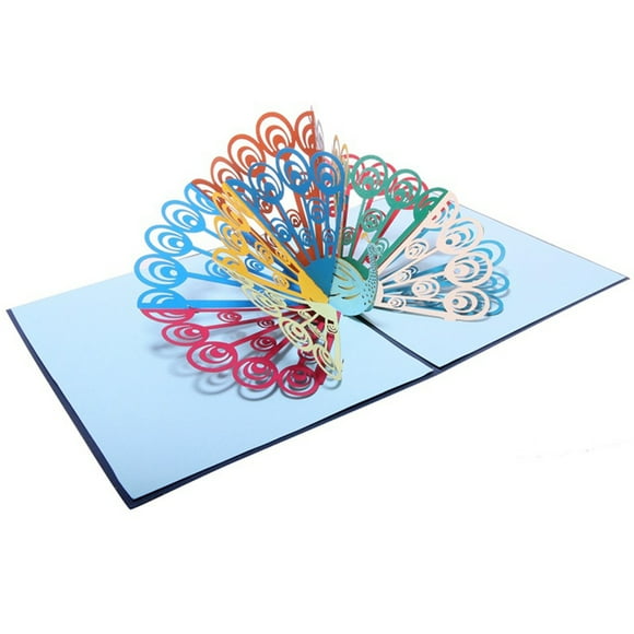 CIMAXIC Wedding Up Creative Greeting Hollow-out Party Decor 3D Gift Wedding Anniversary Invitation (Sky-blue),6.1"X5.12"X0.08"