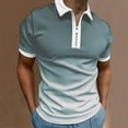 thumbnail image 2 of JLFKNG Men's Polo Shirts Summer Fashion Gradient Printed Shirts Oversized Casual Loose Fit Zipper Up Shirt Tops For Men Comfy Summer Clothes, 2 of 5