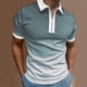 thumbnail image 2 of Camisas Oversize Hombre Camisa de manga corta con cuello vuelto y cremallera con estampado degradado informal de verano para hombre (Grey, XXL), 2 of 5