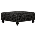thumbnail image 5 of Bowery Hill 42 Inch Square Cocktail Ottoman in Black Patterned Fabric, 5 of 8
