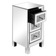 thumbnail image 2 of Modern and Contemporary Mirror Surface With Diamond 3-Drawers Nightstand Bedside Table, 2 of 9