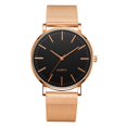 thumbnail image 1 of Reloj de pulsera de cuarzo para hombre a la moda (aguja de oro rosa con carcasa de oro rosa y esfera negra), 1 of 1
