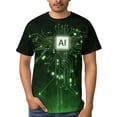 thumbnail image 4 of LAOLIUSN Men's AI Artificial Intelligence Graphic T-Shirt, Futuristic Techwear All Over Print Tee, 2XL, 4 of 7