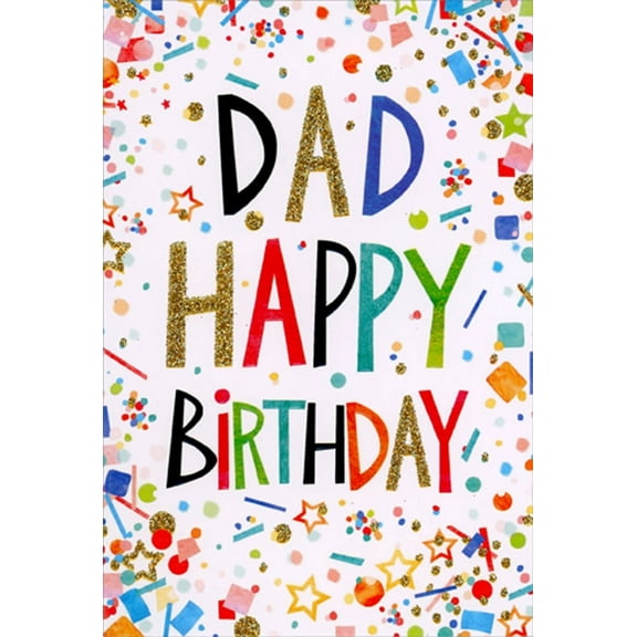 Pictura Bright Confetti Frame Birthday Card for Dad