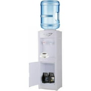 Water Cooler Dispenser 5 Gallon, Water Dispenser Hot & Cold Top-Loading Water Cooler for 5 Gallon Bottle with Child Safety Lock Removable Drip Tray & Storage Cabinet for Home Office
