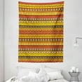 thumbnail image 1 of Primitive Decor Tapestry, Tribal Art with Abstract Pattern Ancient Indigenous Rug Motif Symbol, Wall Hanging for Bedroom Living Room Dorm Decor, 60W X 80L Inches, Orange Yellow, by Ambesonne, 1 of 2
