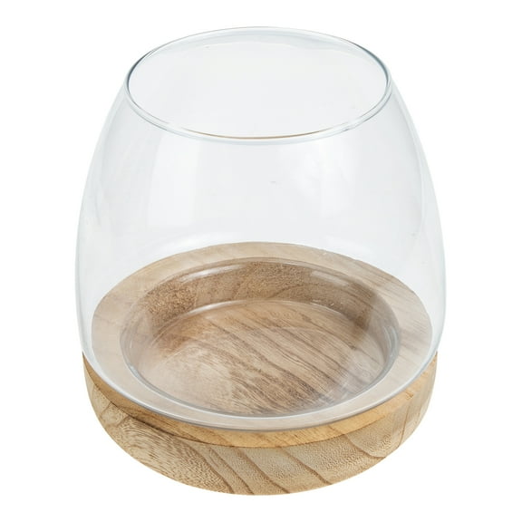 HOMEMAXS Hydroponic Vase Large Wooden Vase Home Decoration Baby 13.00X13.00X12.50CM