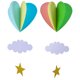 thumbnail image 1 of KAKOWELY 2 piezas de decoración de papel colgante en forma de corazón 3D con estrella y nube, guirnalda de papel para fiesta, 1 of 5