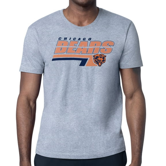 Men's Starter Heather Gray Chicago Bears Logo Push Graphic T-Shirt