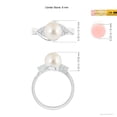 thumbnail image 5 of Angara South Sea Cultured Pearl Bypass Ring with Diamond Trio in 14K White Gold for Women | June Birthstone Jewelry for Her, 5 of 8