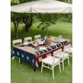 thumbnail image 4 of Outdoor Tablecloth with Umbrella Hole for Patio/Picnic/Party/Camping, Anniversary USA Flag Waterproof Table Cloth Rectangle Table Cover Washable, Eagle Blue Red Vintage (60"x 120"), 4 of 9