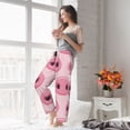 thumbnail image 4 of Uemuo Pig Nose Pattern Women's Wide Leg Palazzo Lounge Pants with Pockets Light Weight Loose Comfy Casual Pajama Pants-, 4 of 9