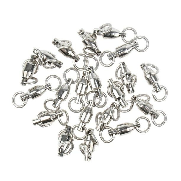 20 anillos giratorios con rodamientos de bolas para pesca en agua salada, resistentes, 0#