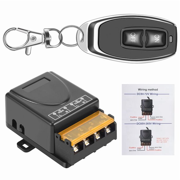 Interruptor de Control Remoto Bomba Agua 433 MHz 220 V, MóDulo Receptor 1 Canal 30A, Transmisor InaláMbrico Encendido / Apagado para Luz LED