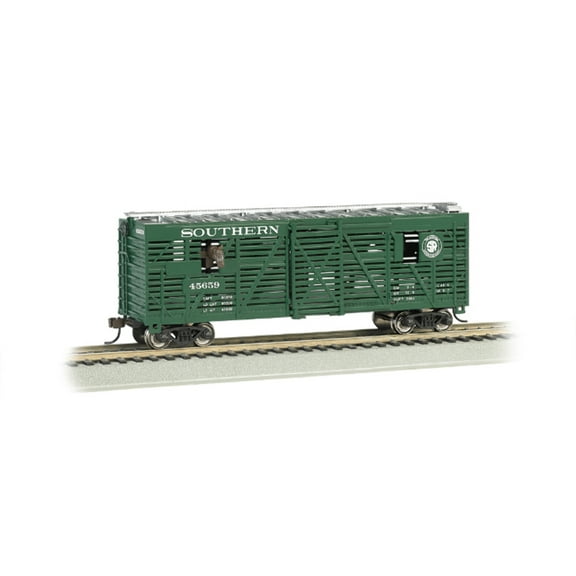 Bachmann - 40' Animated Stock Car -- Southern #45659 w/Horses - HO