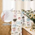 thumbnail image 2 of No Hook Shower Curtain with Built-in Rings - Cartoon Coffee Washable Waterproof Fabric Bathroom Curtains for Hotel,Rentals, 72X 96 Inch Extra Long , Gift for Coffee Lover, 2 of 9