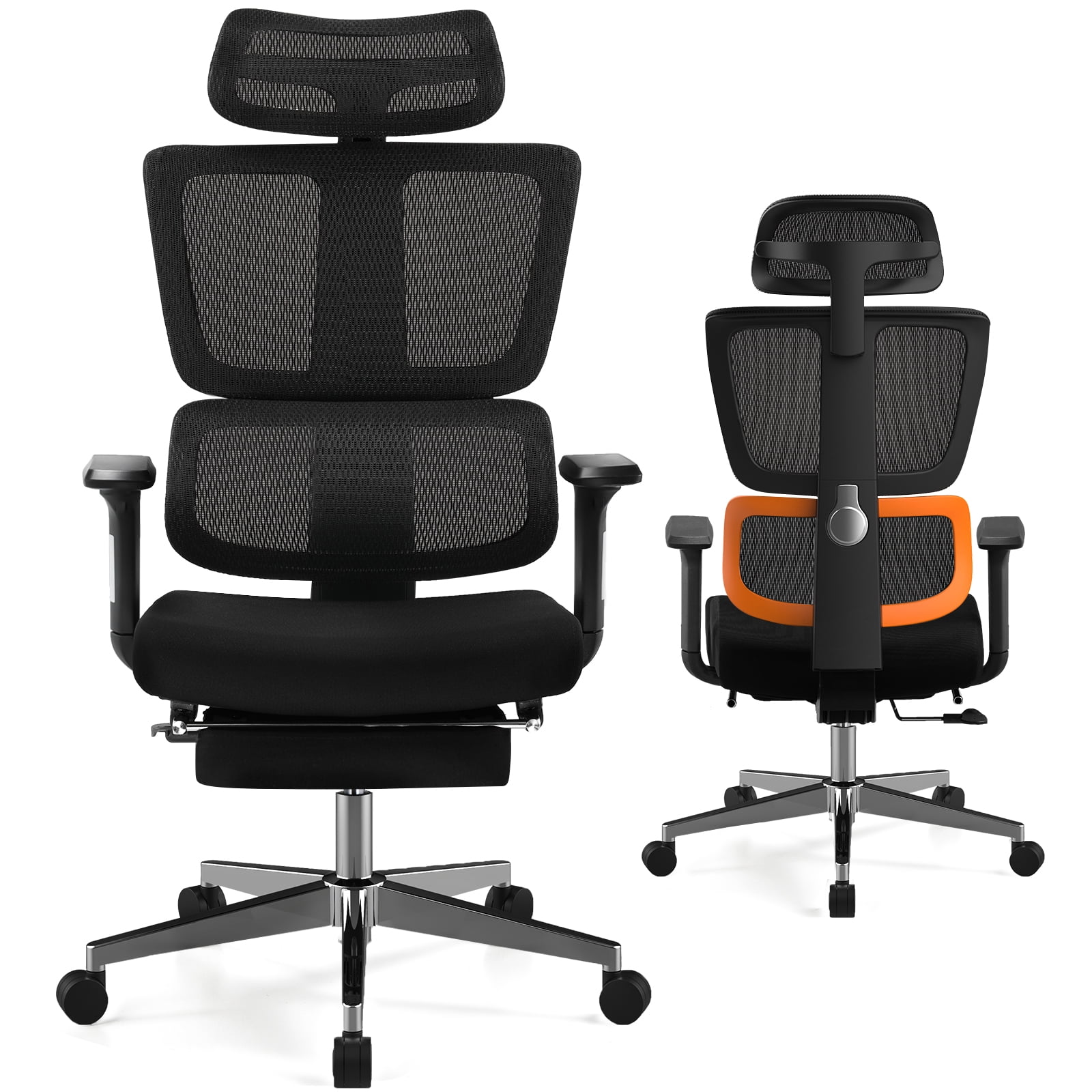 COMHOMA Ergonomic Office Chair with Footrest High Back Mesh Task Chair